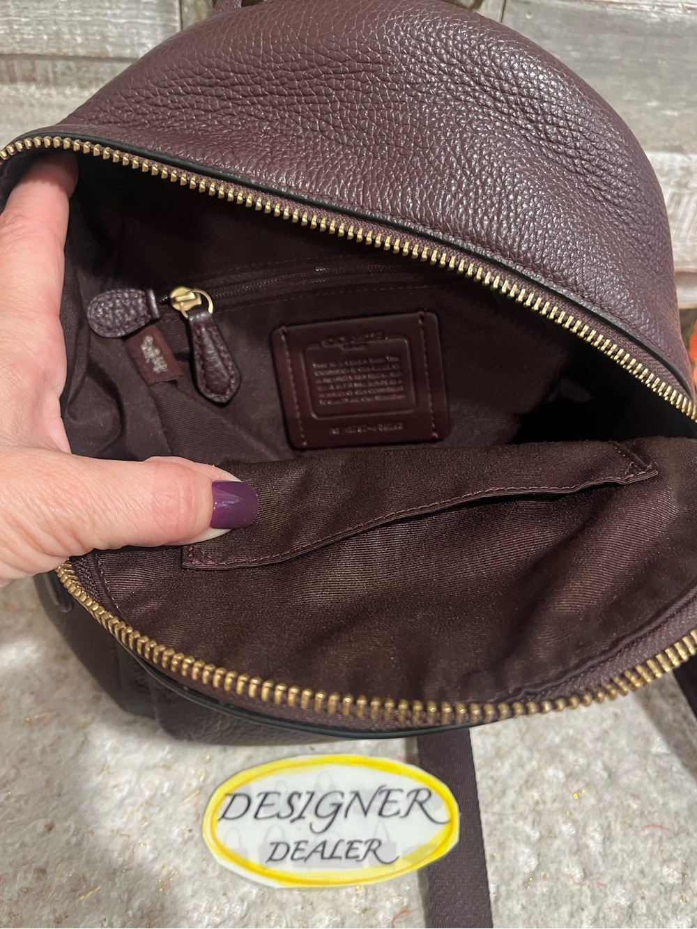 COACH Charlie Mini Leather Backpack Dark Burgundy EUC! 38263 - Picture 9 of 11